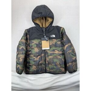 The North Face Boys' Reversible Shasta Hooded Full-Zip Jacket Camo Size 4 NWT